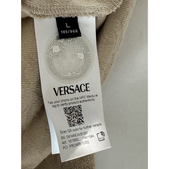 Versace Barocco Jacquard Towel Shirt Size Large 1015692 Made in Italy NWT $1325 - Picture 15 of 15